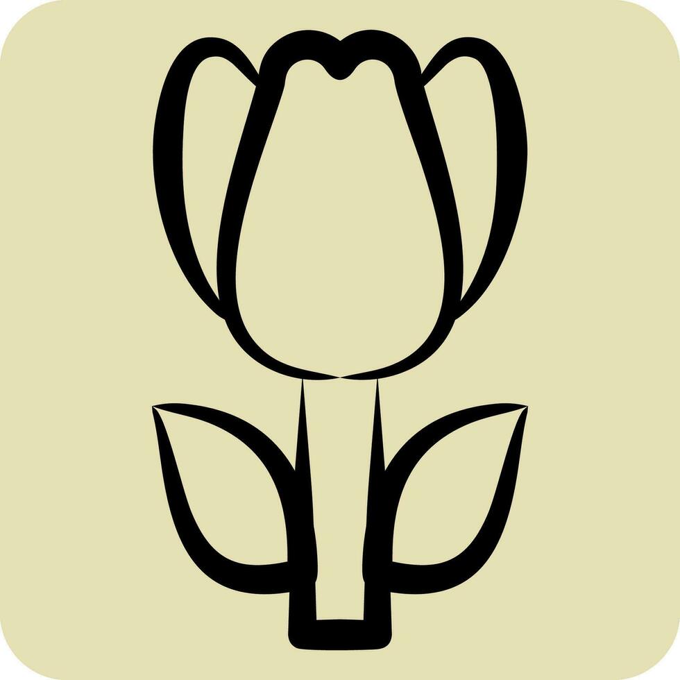 Icon Tulip. related to Turkey symbol. hand drawn style. simple design editable. simple illustration vector