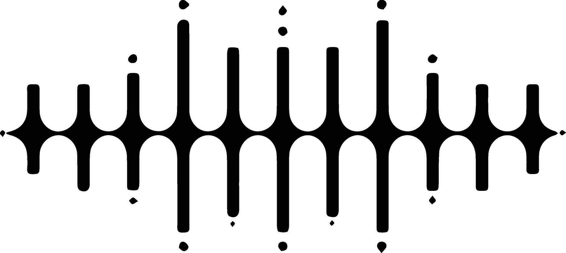 sonido olas o música logo en plano línea Arte estilo vector