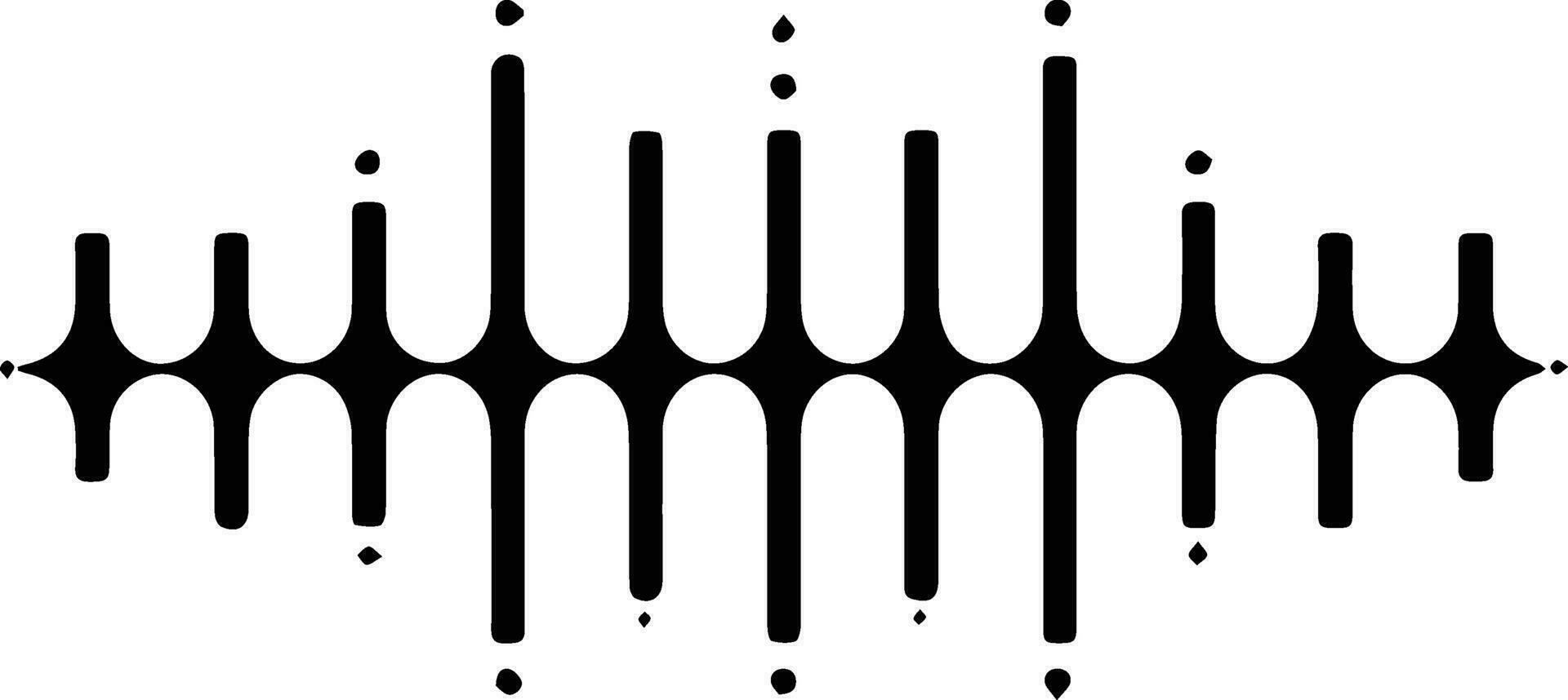 sound waves or music logo in flat line art style vector