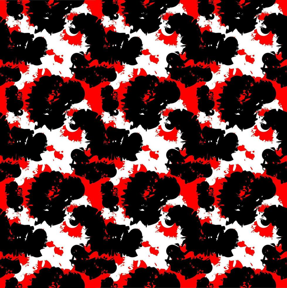 Abstract seamless pattern with black and white on red background. Design with asian style for wallpaper or fabric. Elegant and luxury design. vector