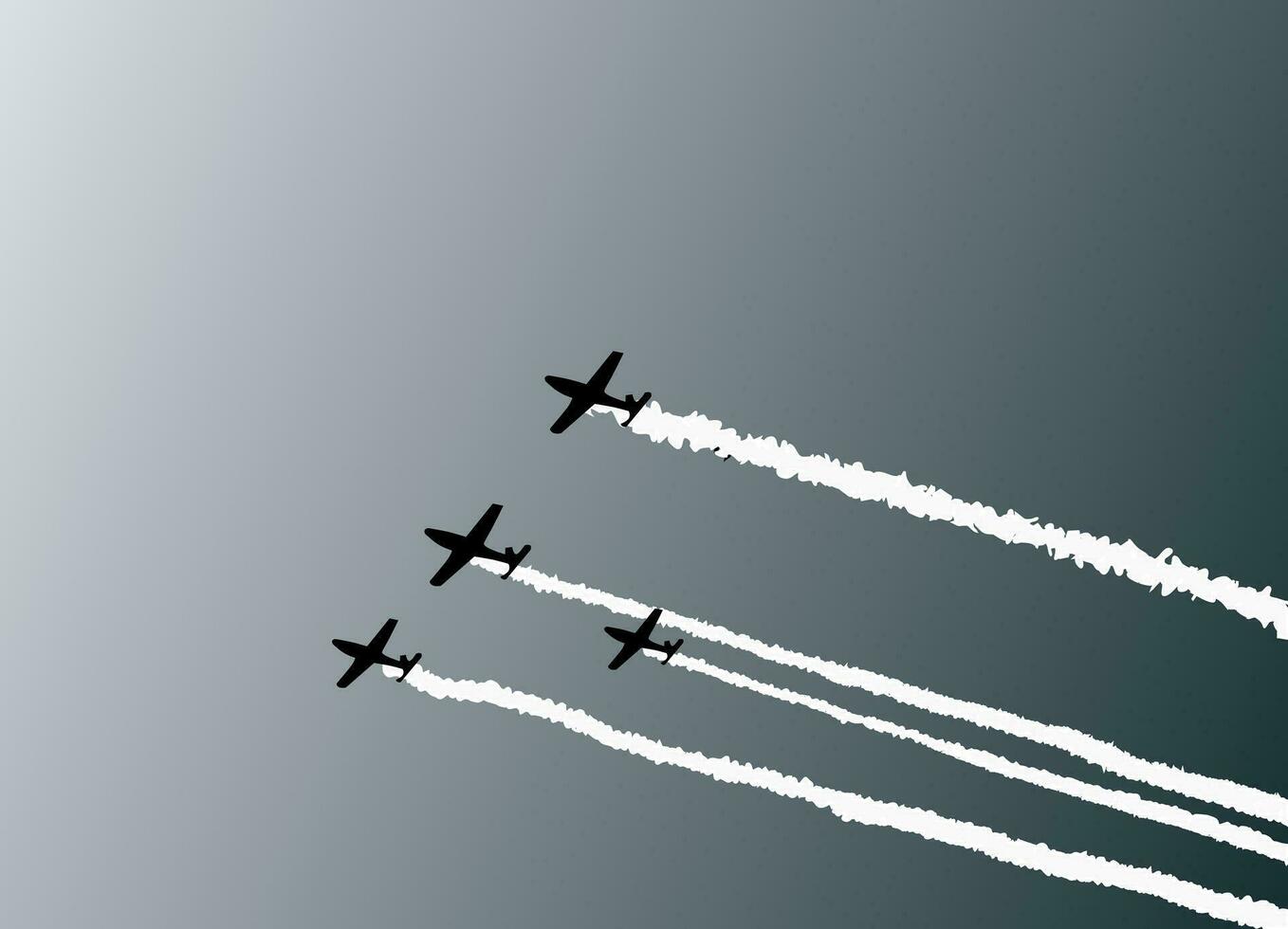 acrobático avión con fumar caminos en el cielo. vector ilustración con sencillo diseño. militar, espectáculo, vuelo, fumar camino, cielo, espectáculo aéreo