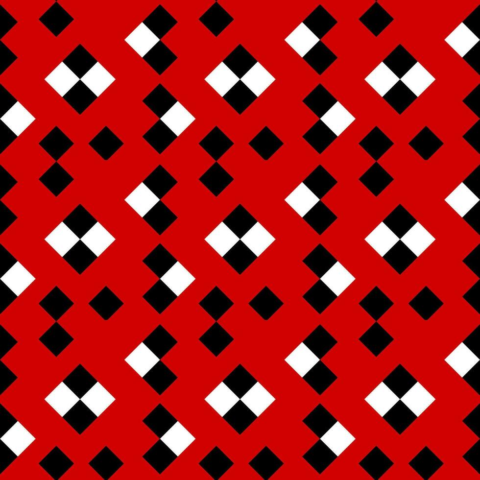 Abstract geometric pattern with lines. Design for mobile lock screen, poster, wallpaper, cover, textile. Repeating black and white squares on red background. vector