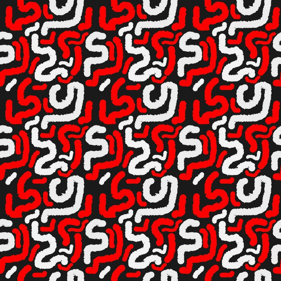 Seamless pattern with maze. Elegant wavy or maze pattern. Vector seamless red and white wavy shapes pattern. Abstract background. Repeating abstract tileable background. Trendy design.