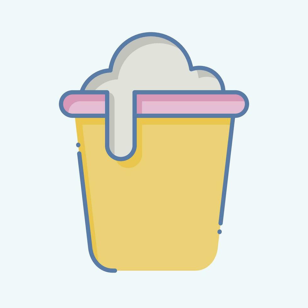 Icon Bucket. related to Cleaning symbol. doodle style. simple design editable. simple illustration vector