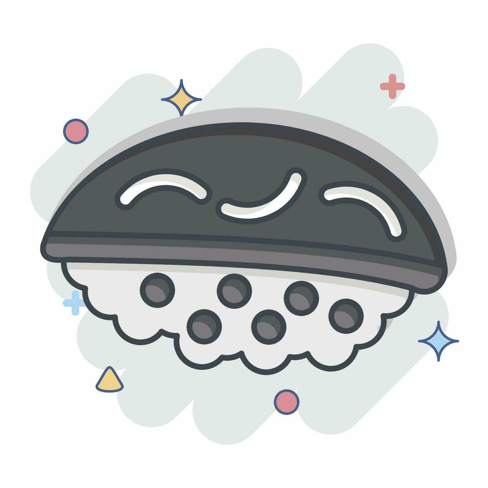 Icon Hirame. related to Sushi symbol. comic style. simple design editable. simple illustration vector