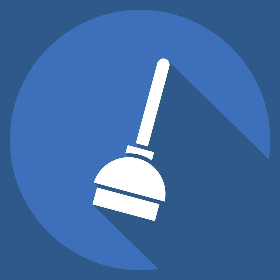 Icon Plunger. related to Cleaning symbol. long shadow style. simple design editable. simple illustration vector