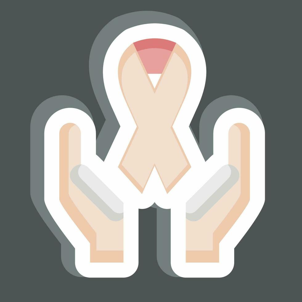 pegatina cinta. relacionado a mundo cáncer símbolo. sencillo diseño editable. sencillo ilustración vector