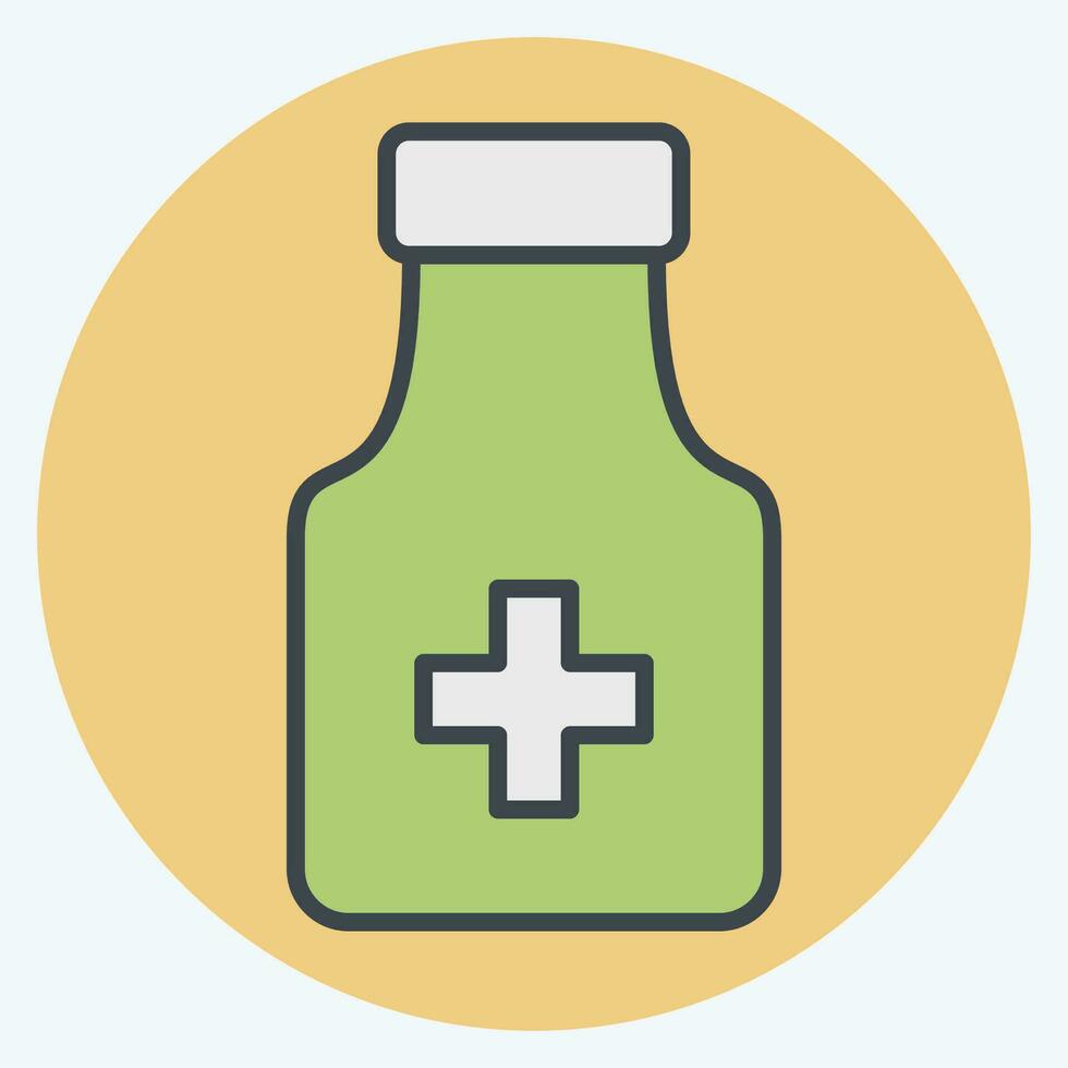 Icon Medicine 1. related to World Cancer symbol. color mate style. simple design editable. simple illustration vector