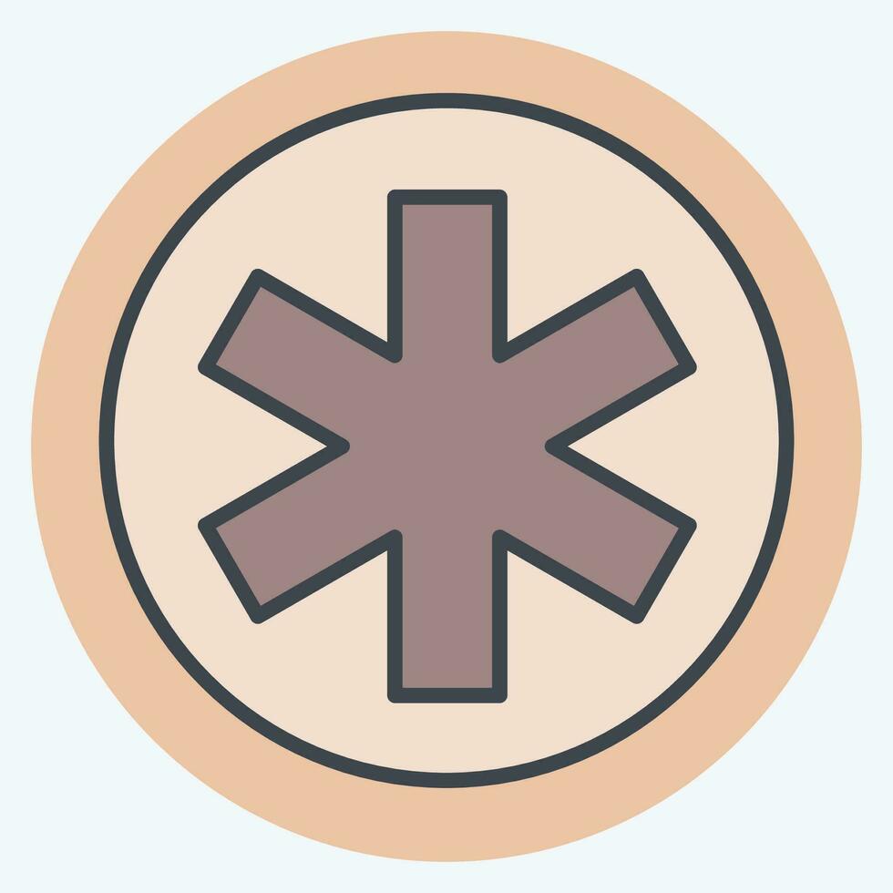 Icon Emergency. related to World Cancer symbol. color mate style. simple design editable. simple illustration vector