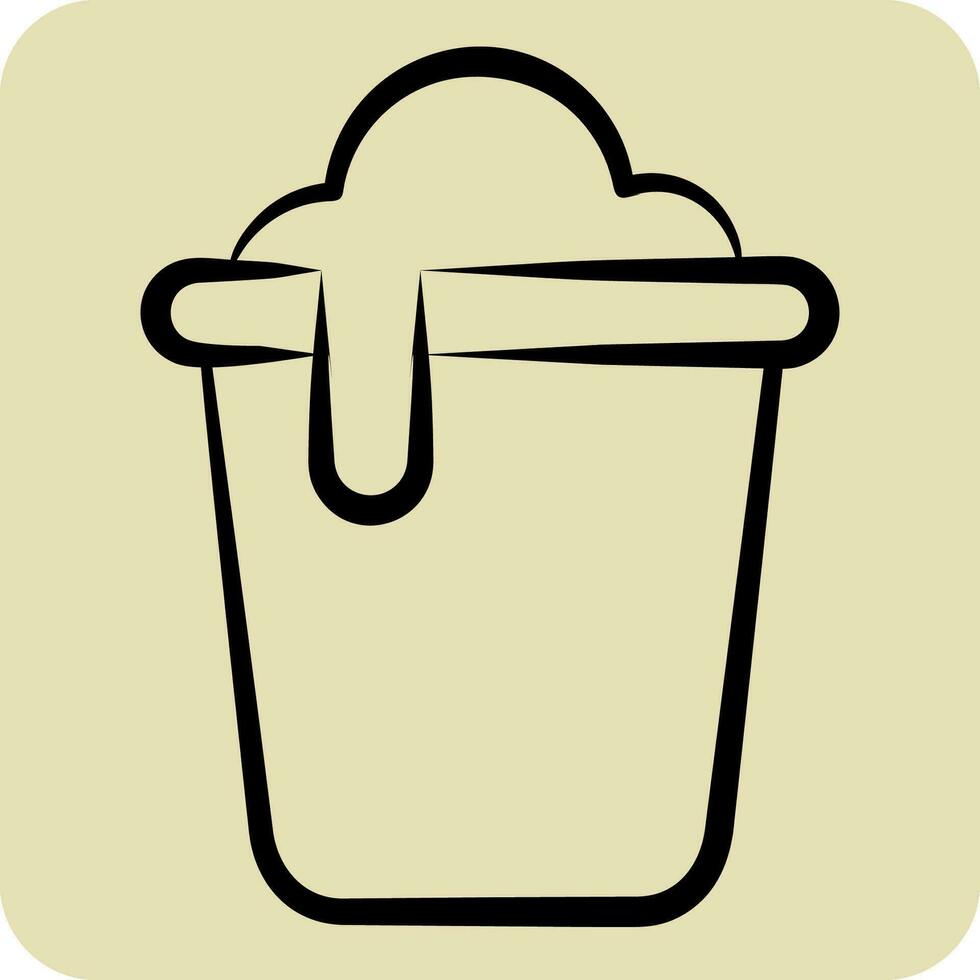 Icon Bucket. related to Cleaning symbol. hand drawn style. simple design editable. simple illustration vector