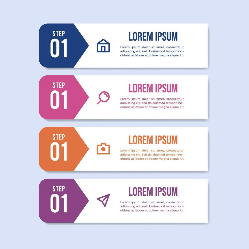 Infographic steps concept creative banner design. Vector illustration