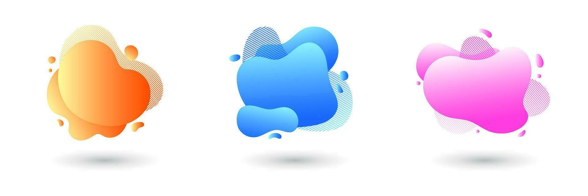 A collection of abstract modern graphic elements. Dynamic colored shapes and lines. Abstract gradient banner with flowing liquid form. A template for logo design, brochures, flyers, or presentations. vector
