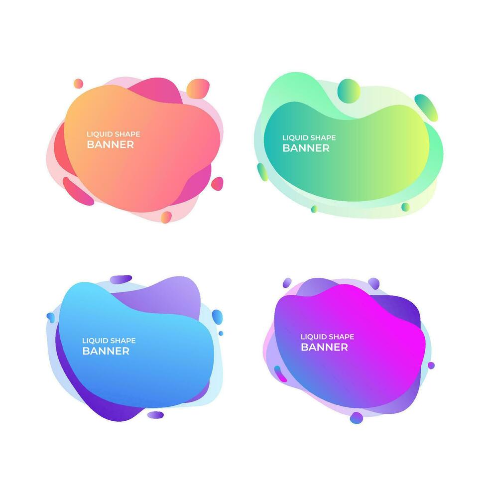 Set colorful liquid design. Vector illustration