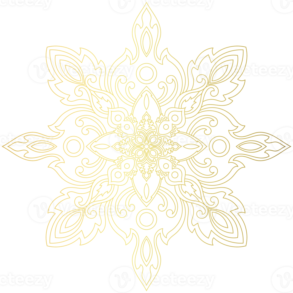 Golden mandala.Mandala de lujo .color dorado png