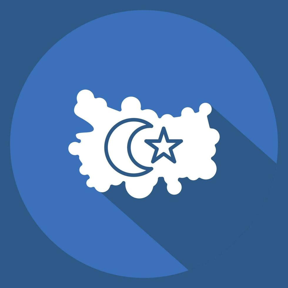 Icon Turkey Map. related to Turkey symbol. long shadow style. simple design editable. simple illustration vector