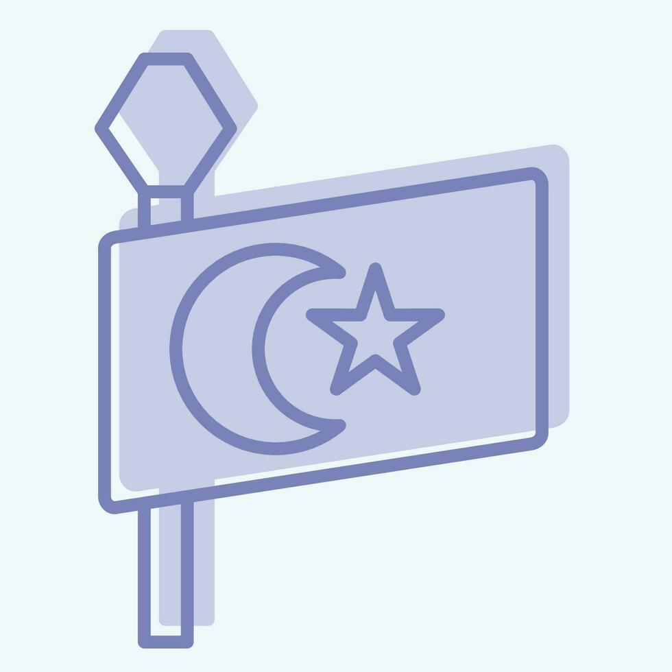 Icon Turkey Flag. related to Turkey symbol. two tone style. simple design editable. simple illustration vector