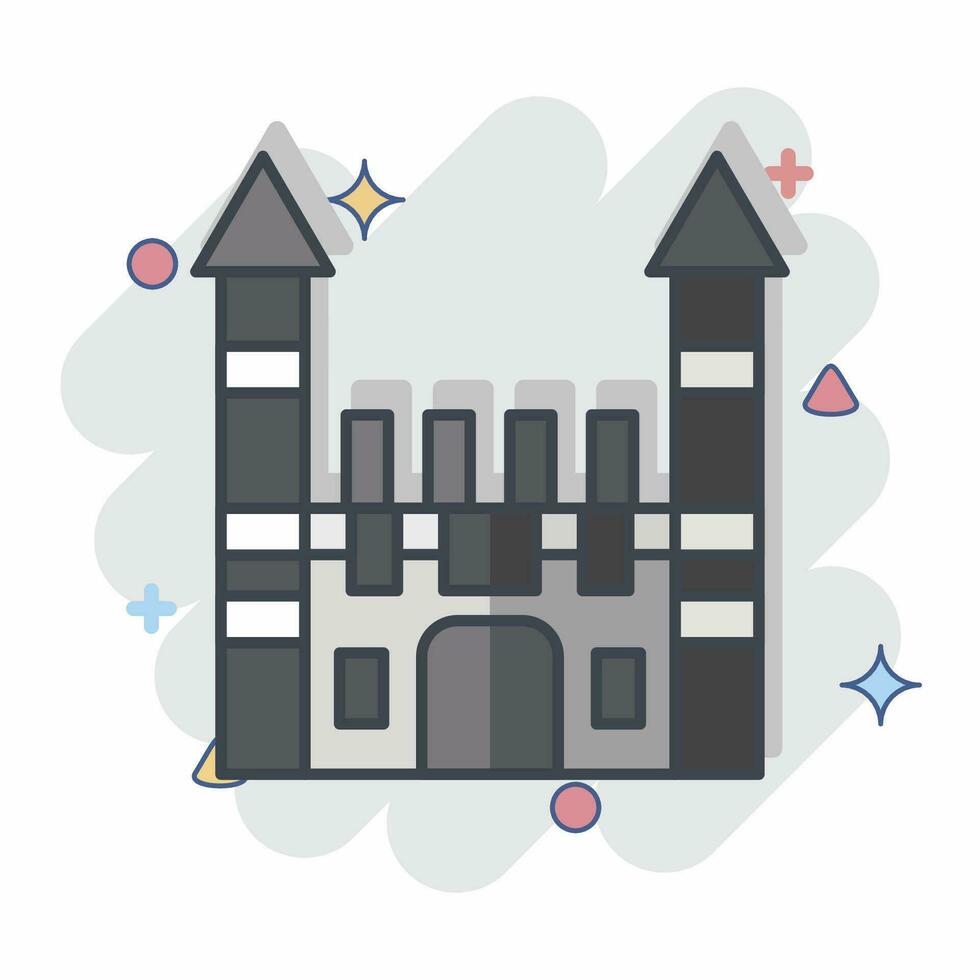 Icon Toplapi Palace. related to Turkey symbol. comic style. simple design editable. simple illustration vector