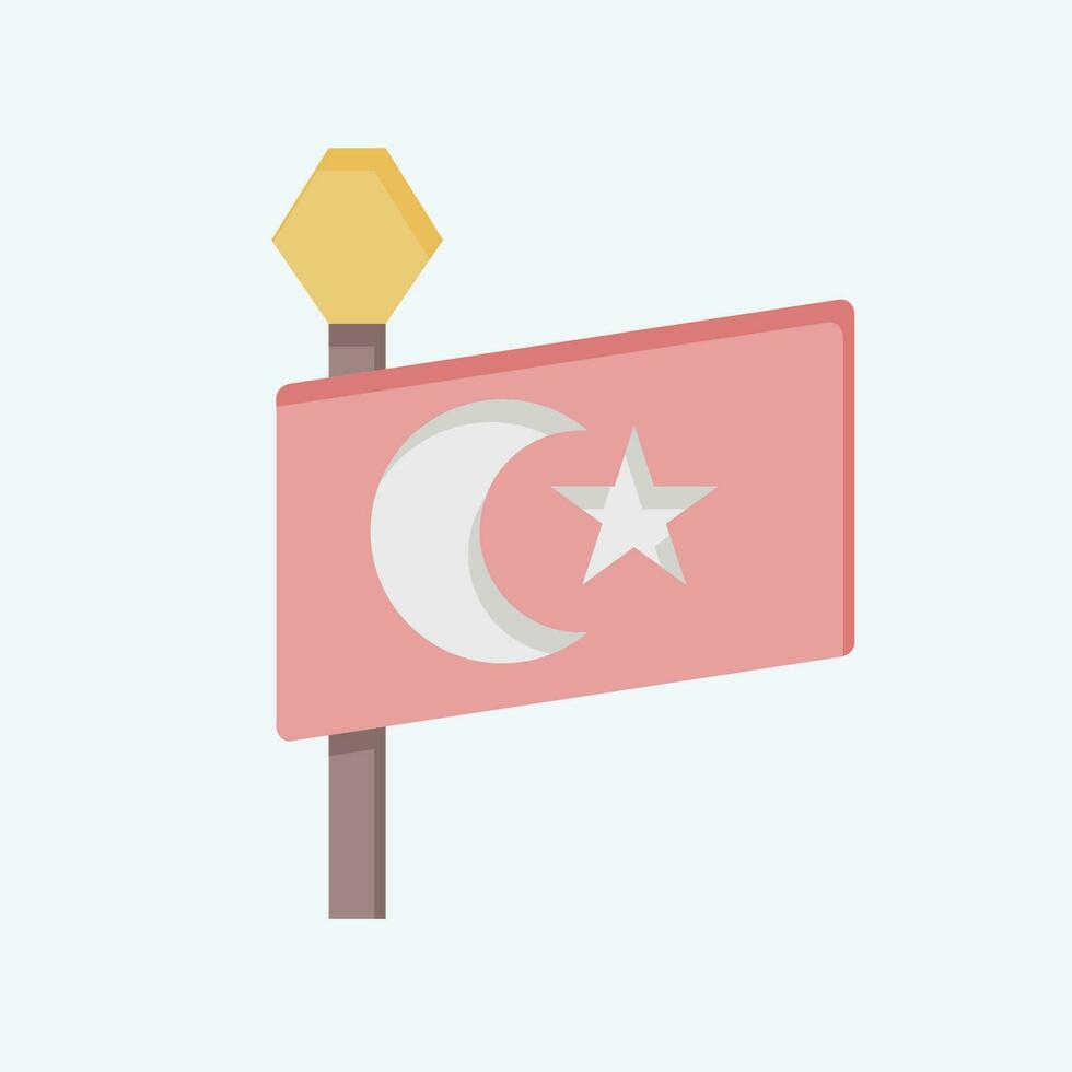 icono Turquía bandera. relacionado a Turquía símbolo. plano estilo. sencillo diseño editable. sencillo ilustración vector