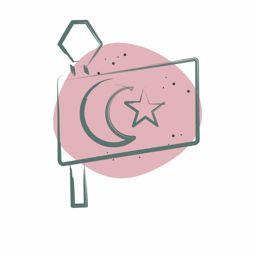 Icon Turkey Flag. related to Turkey symbol. Color Spot Style. simple design editable. simple illustration vector