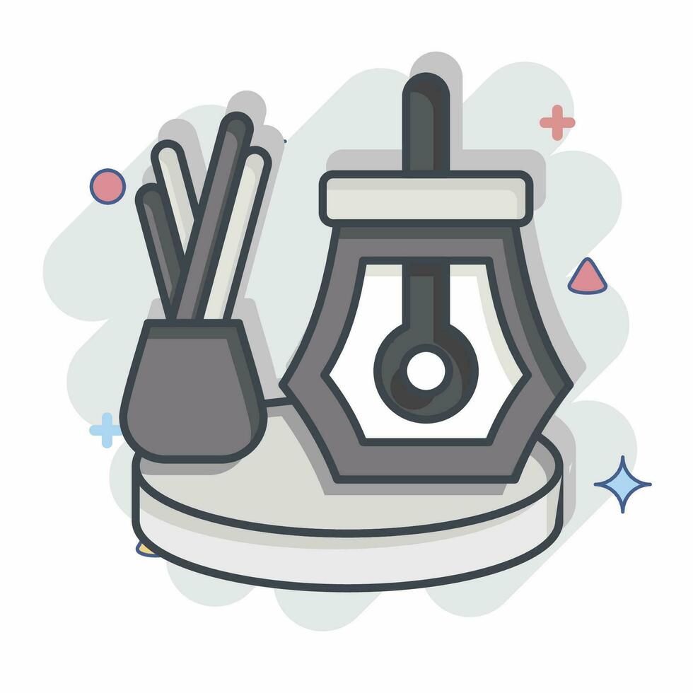 Icon Turkish Tea. related to Turkey symbol. comic style. simple design editable. simple illustration vector