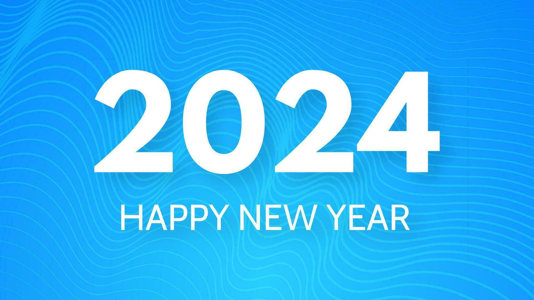 2024 Happy New Year on colorful background vector
