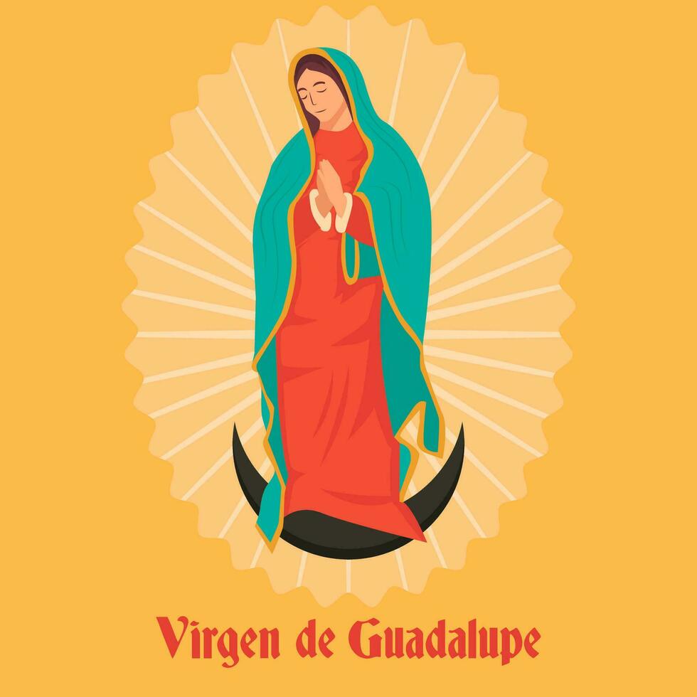 vector plano diseño virgen Delaware guadalupe ilustración