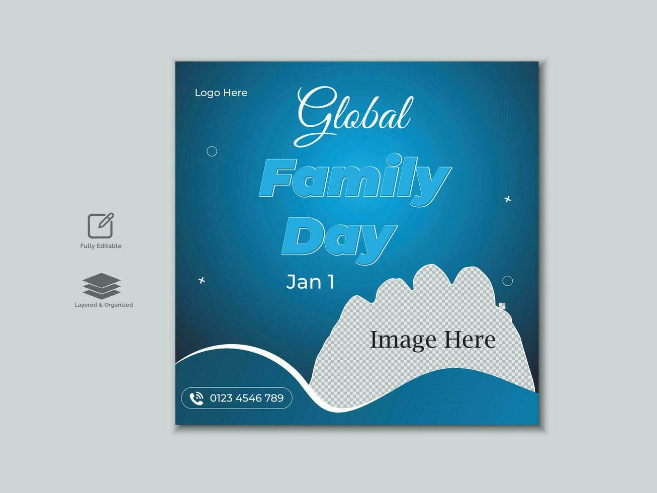 Global Family day Social Media Post Design vector
