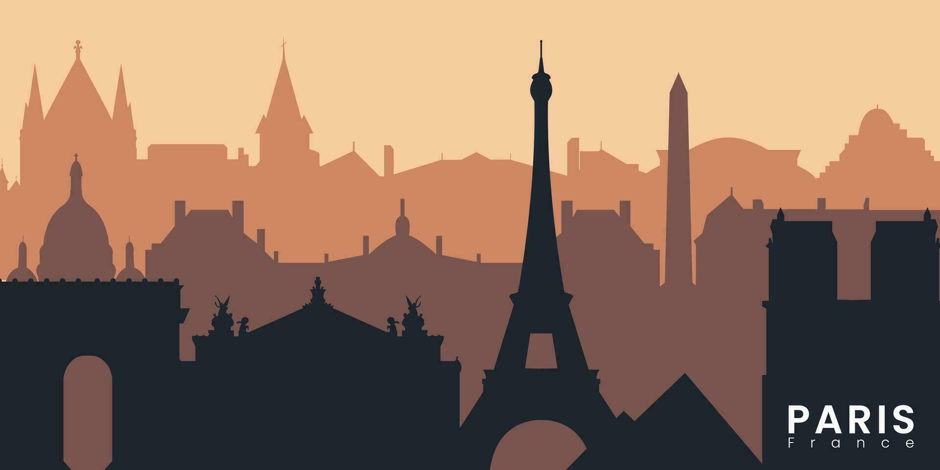 Paris City skyline. Silhouette City Paris France background. Vector illustration