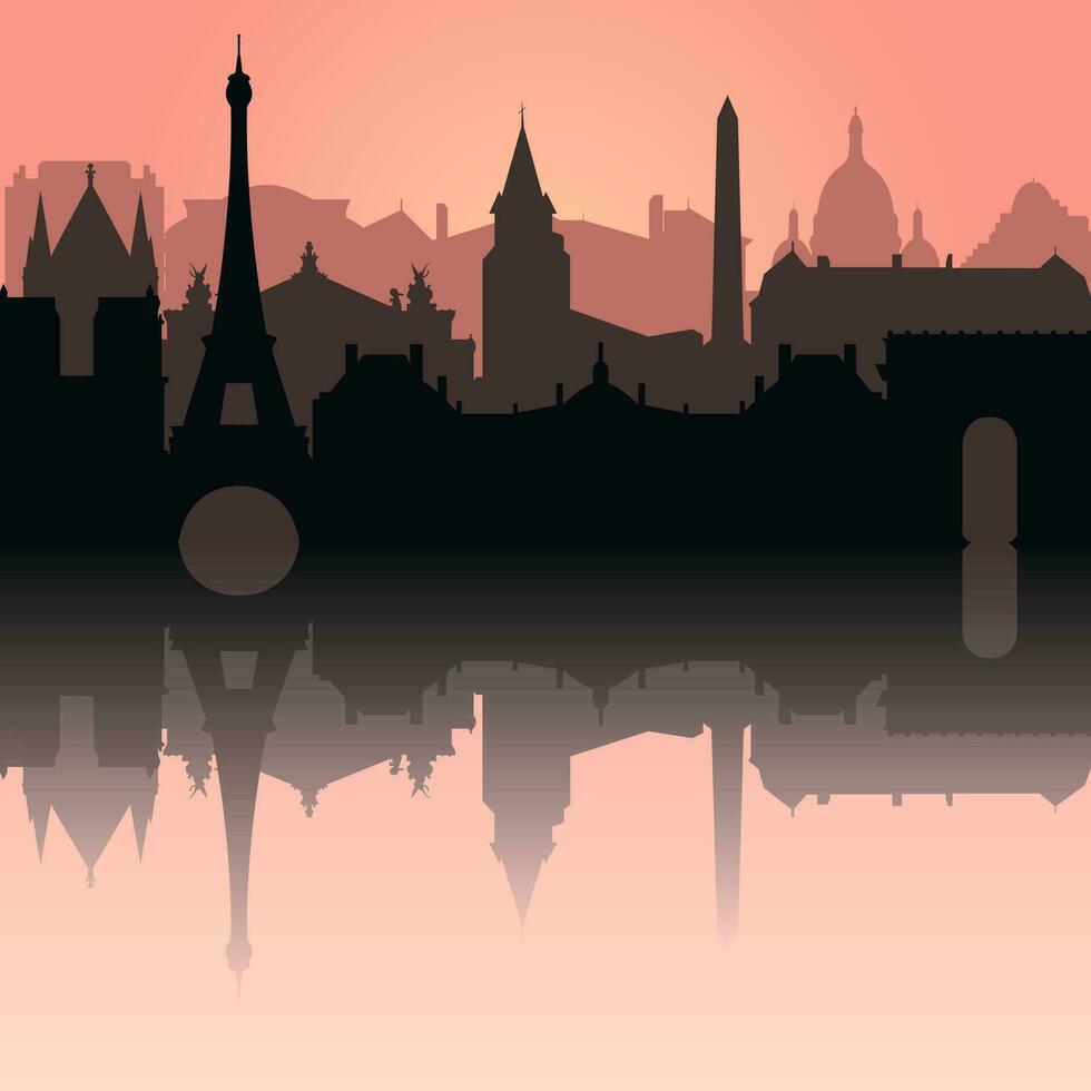 París ciudad horizonte. silueta ciudad París Francia antecedentes. vector ilustración