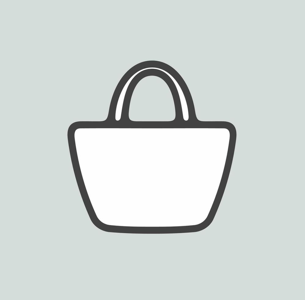 Women's handbag line icon on a background. Vector illustration.