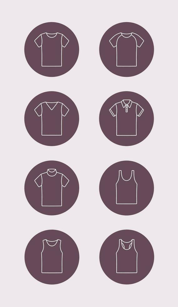 Men's t-shirt, singlet, turtleneck. Clothes line icon. Vector illustration.