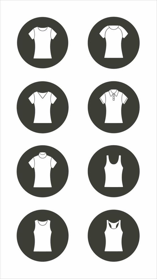 Women's t-shirt, singlet, turtleneck. Clothes line icon. Vector illustration.