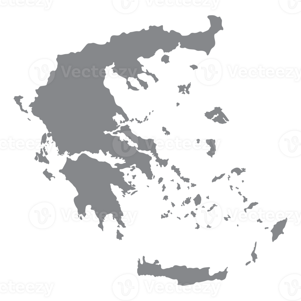 Greece map. Map of Greece in grey color png