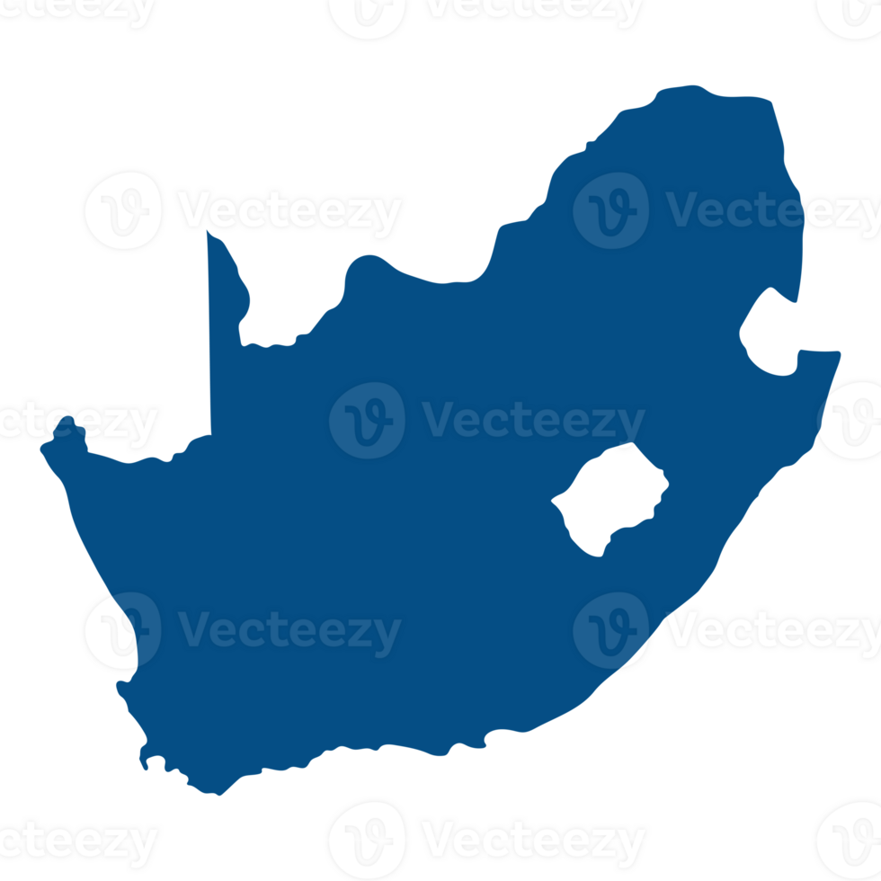 South Africa map. Map of South Africa in details in blue png