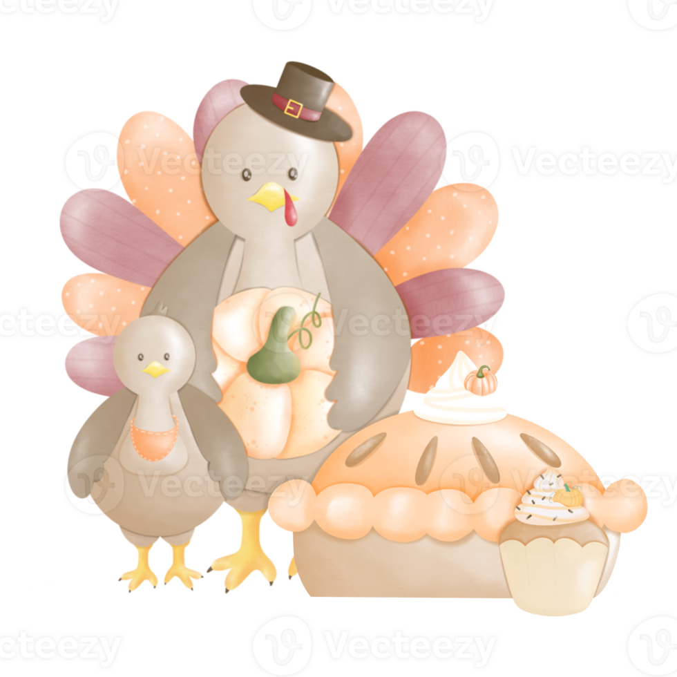 cutie turkey in autumn png