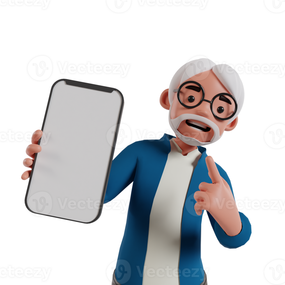 persoon Holding smartphone 3d veroorzaken, geschikt voor Promotie materiaal. png