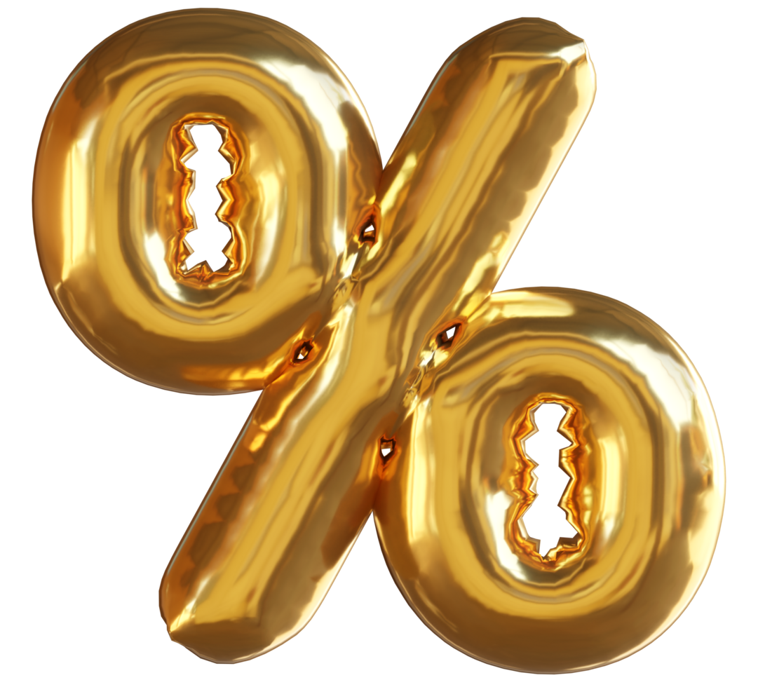 Golden balloon Alphabet Percent sign png