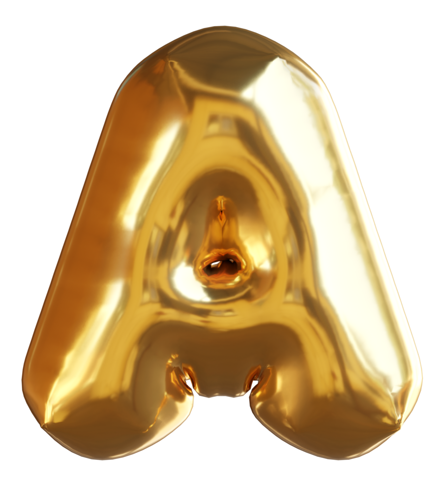 Golden balloon Alphabet A png