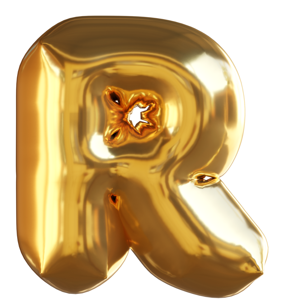 Golden balloon Alphabet R png