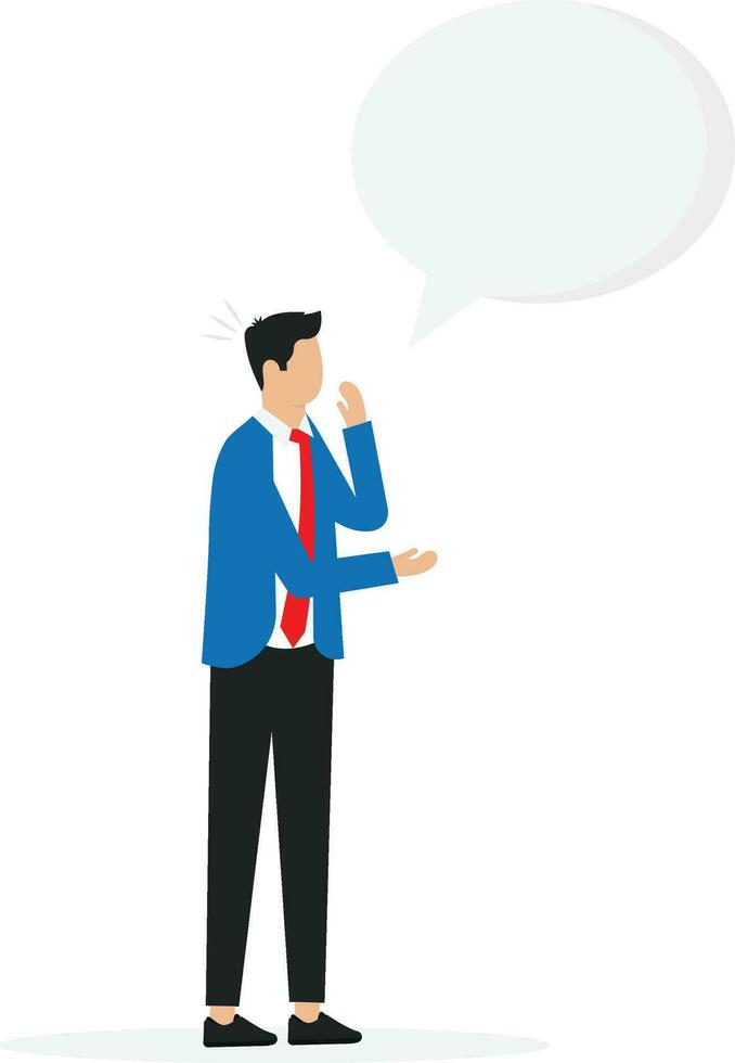 Thoughtful and thinking process, Businessman thinking about the right decision Concept vector