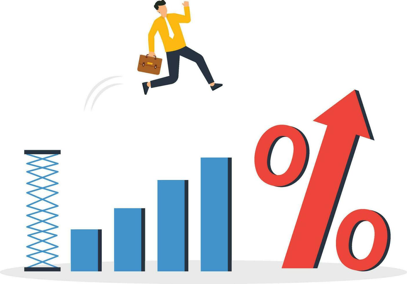 interest rate increase. Financial and investment. vector