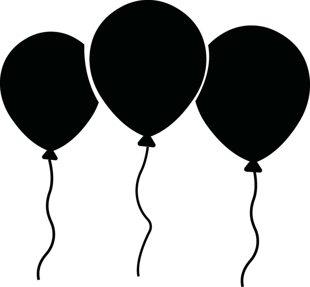 Balloons Icon Set Vector Design. Party and Celebration Line Icon Design