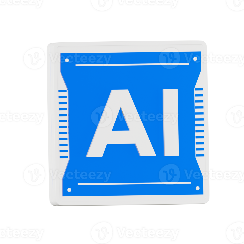 Chip Artificial Intelligence 3D Icon png
