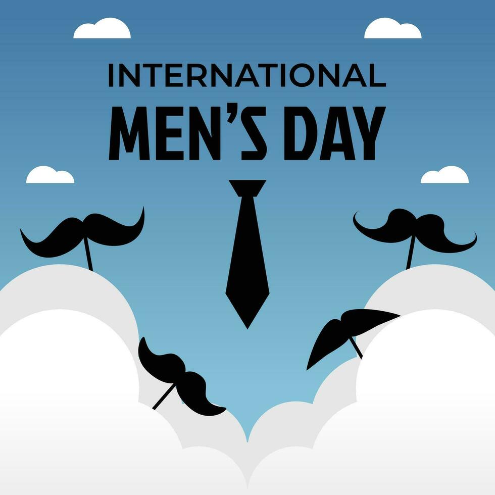 internacional de los hombres día póster, plano estilo vector. diseño para póster, volantes, saludo tarjeta, bandera, social medios de comunicación, web. vector