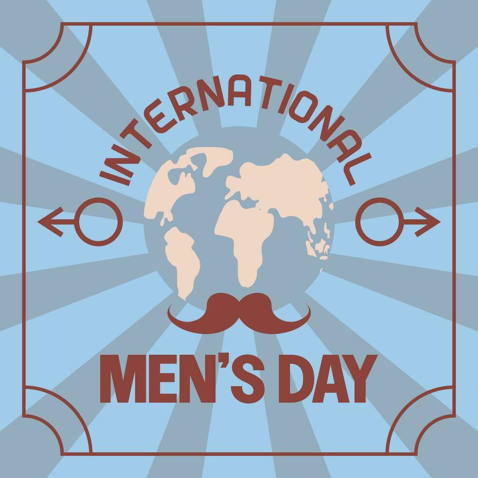 internacional de los hombres día póster, plano estilo vector. diseño para póster, volantes, saludo tarjeta, bandera, social medios de comunicación, web. vector
