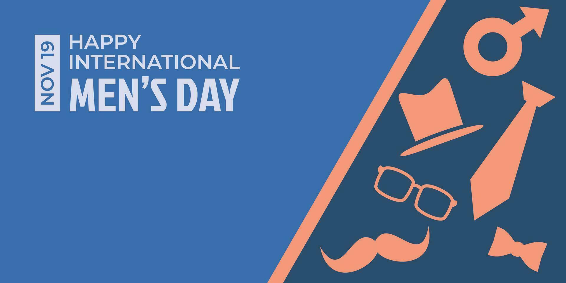international men's day banner, vector with free copy space area. design for banner, poster, flyer, greeting card, social media, web.