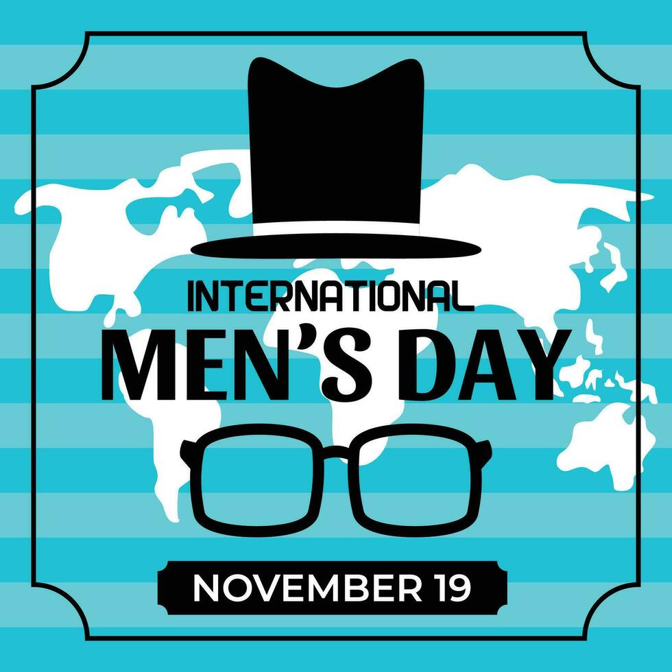 internacional de los hombres día póster, plano estilo vector. diseño para póster, volantes, saludo tarjeta, bandera, social medios de comunicación, web. vector