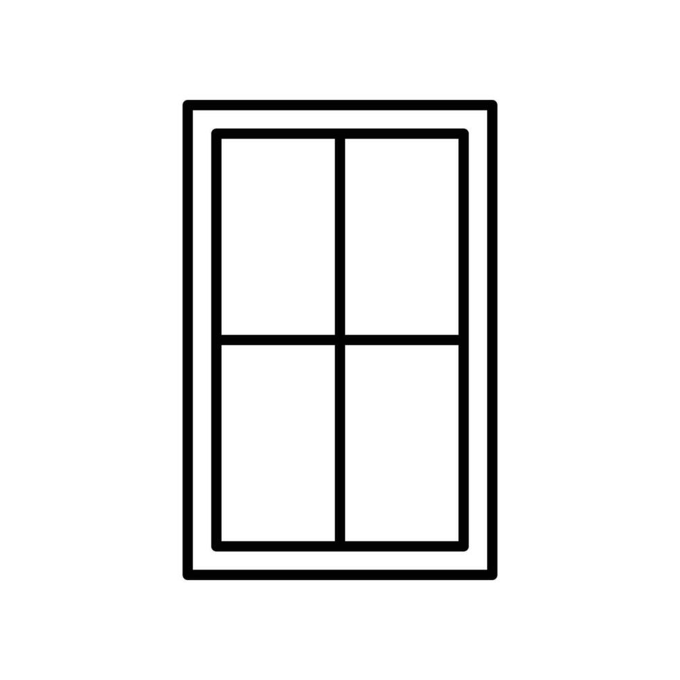 Window icon. Simple outline style. Window frame, construction, room, house, home interior concept. Thin line symbol. Vector illustration isolated.