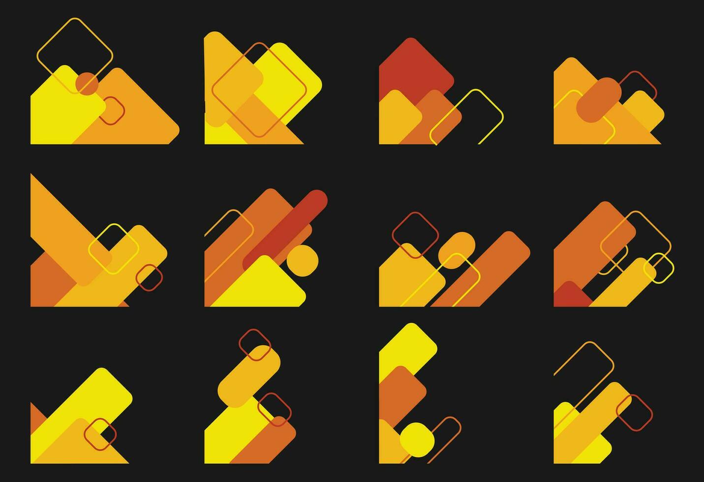 Geometric element decoration. Geometry corner shape. Vector illustration set