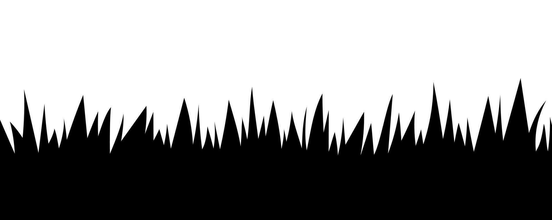 Grass silhouette on white background. Vector illustration